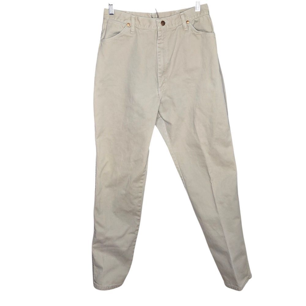 Wrangler‎ Vintage Khaki Beige Denim Jeans Casual Straight Leg Womens Size 16 USA